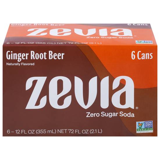 Zevia Ginger Root Beer Zero Calorie Soda (12 fl oz)