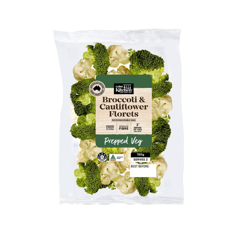 Coles Kitchen Broccoli & Cauliflower Florets 150g