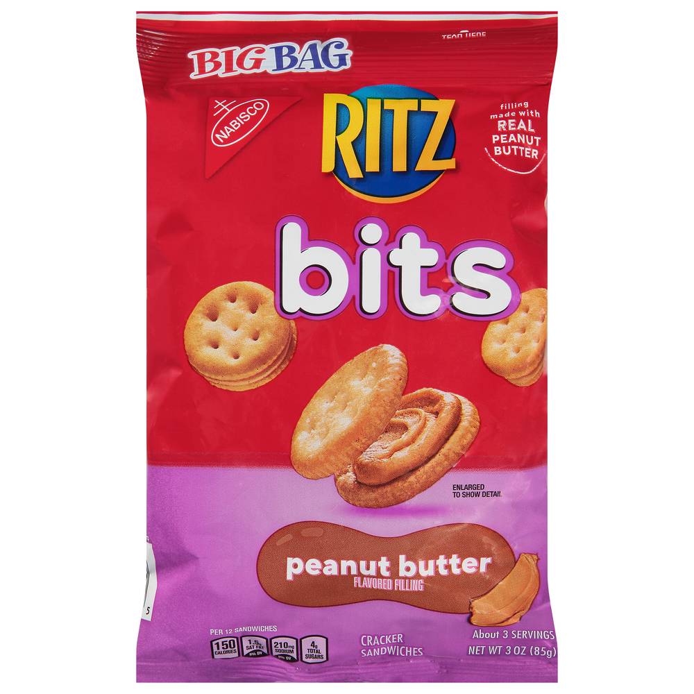 Ritz Nabisco Bites Cracker Sandwiches, Peanut Butter (3 oz)