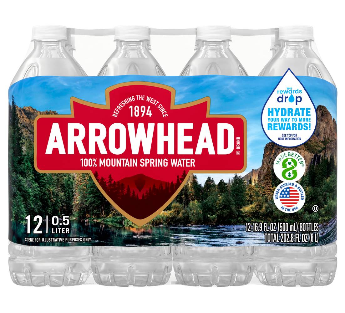 Arrowhead 100% Mountain Spring Water (12 x 16.9 fl oz)