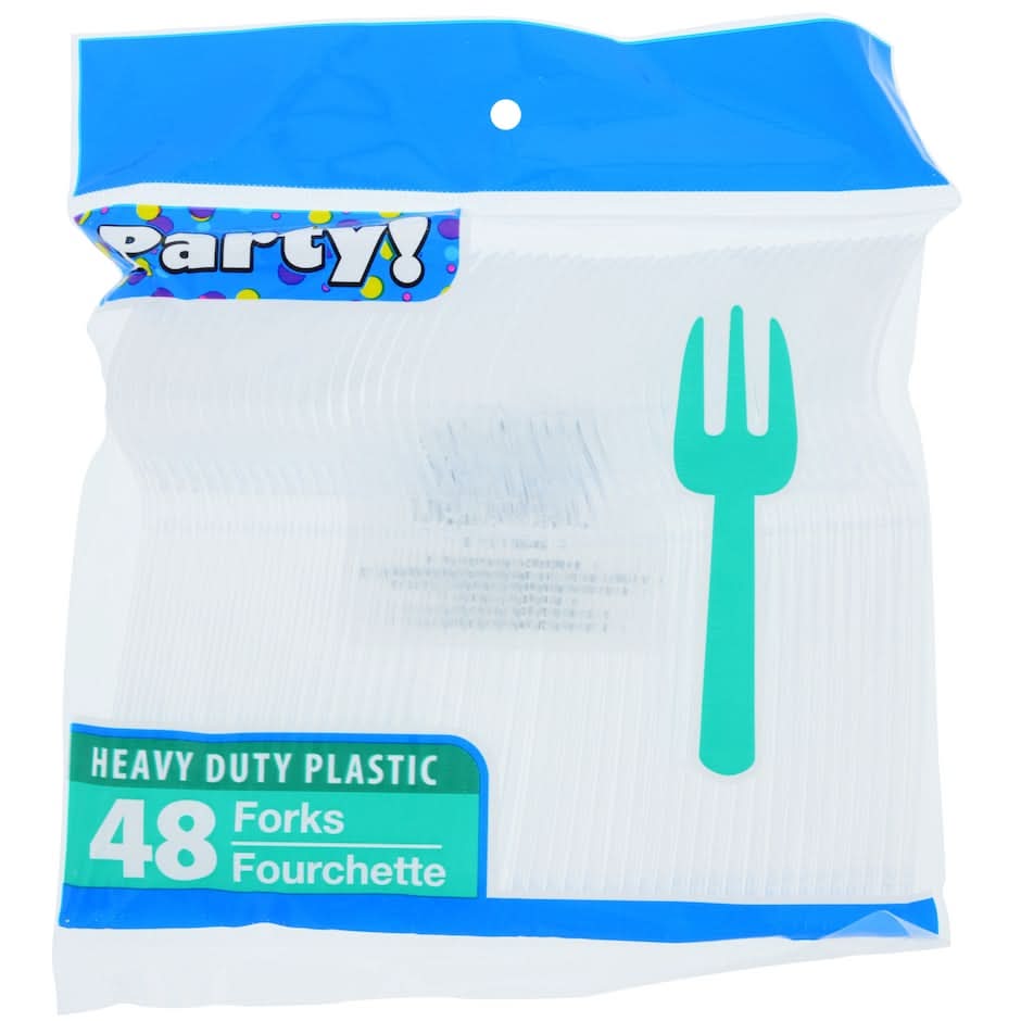 Party Heavy Duty Plastic Forks (48 ct)