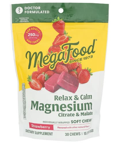 Megafood Strawberry Relax + Calm Magnesium Soft Chews