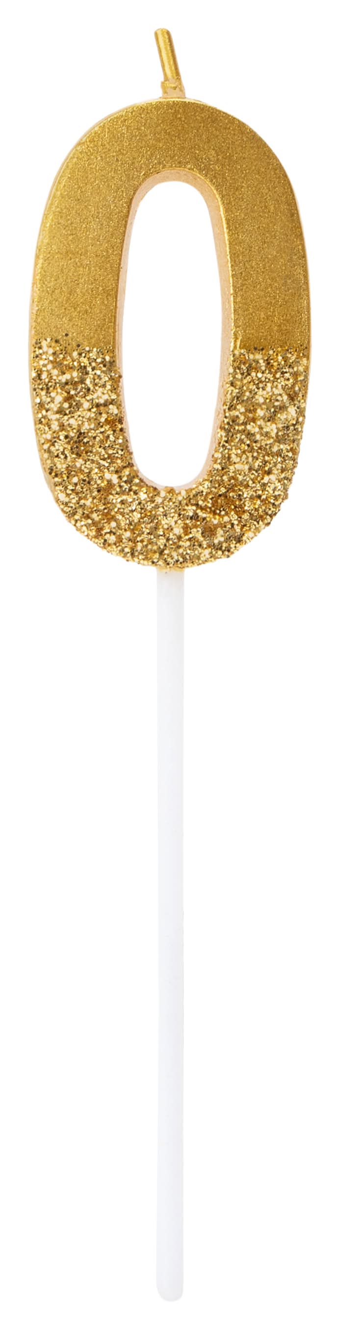 Numbers Birthday Candle 0 Gold