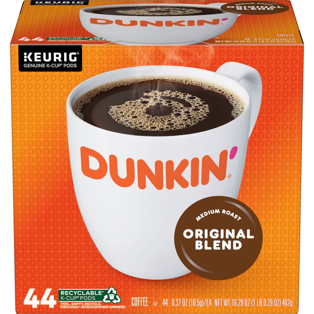 Dunkin' Original Blend Medium Roast Keurig Coffee Pods (44 x 0.37 oz)