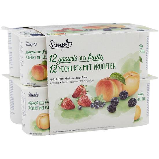 Simpl - Yaourts aux fruits (abricot - pêche - fruits des bois - fraise)