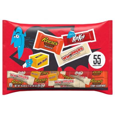 Hershey's Miniatures Halloween Candy Bag, Assorted (16.38 oz, 55 ct)