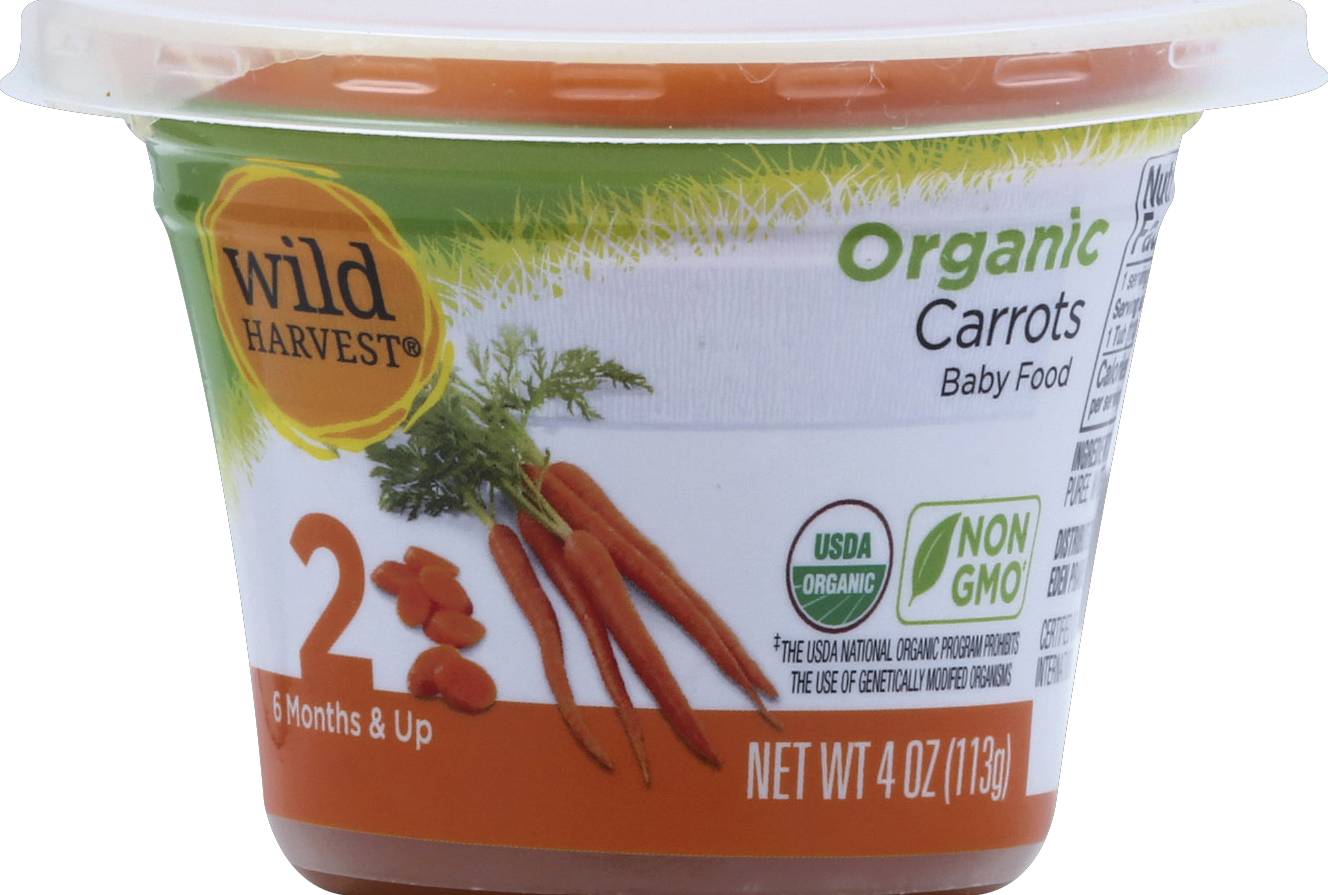 Wild Harvest Organic Carrots Baby Food 6 Months & Up (4 oz)