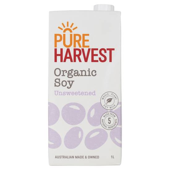 Pure Harvest Organic Long Life Soy Milk Unsweetened 1L