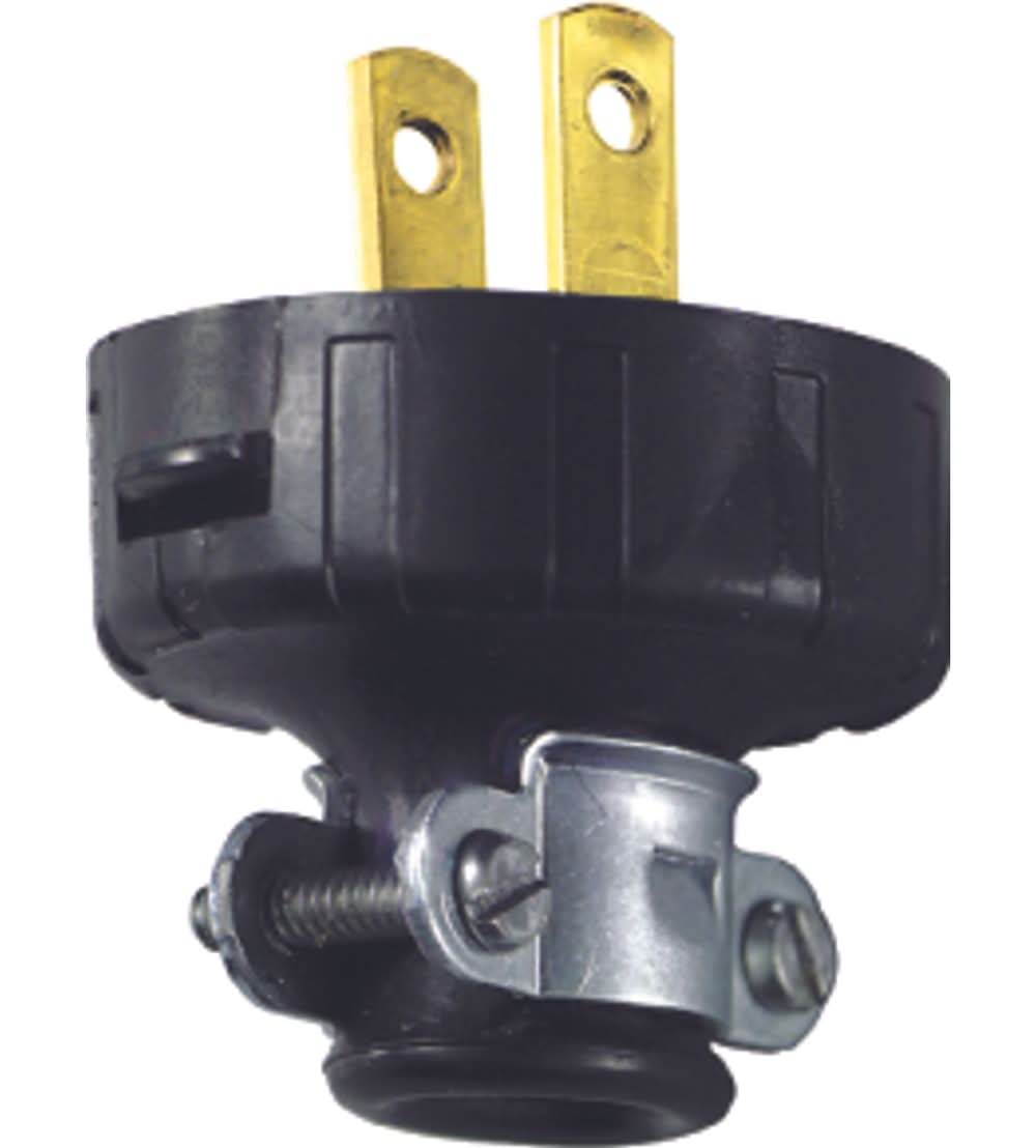 Leviton Residential Vinyl Straight Blade Plug 1-15P 18-14 Awg 2 Pole 2 Wire