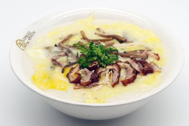 A9. Shredded Chicken and Duck with Egg Super Bowl Congee 鳳凰雞鴨絲大粥