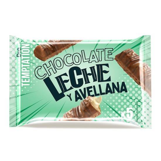 Barritas de chocolate con leche y avellanas Temptation bolsa 115 g