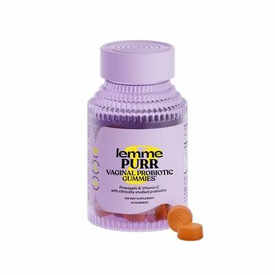 Lemme Purr Vaginal Probiotic Vitamin C Gummies, Pineapple (60 ct)