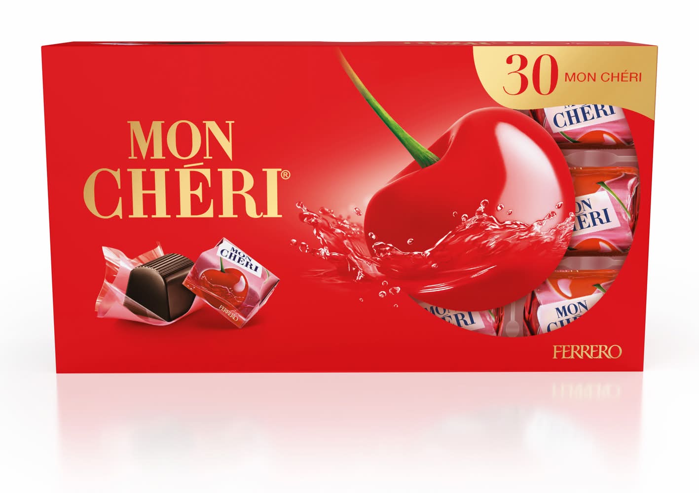 Mon Chéri - Bonbon de chocolat bouchées, liqueur cerise (30)