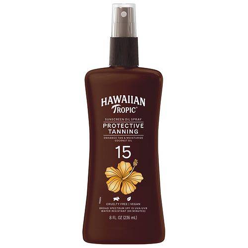 Hawaiian Tropic Protective Tanning Oil Pump Spray SPF 15 - 8.0 fl oz