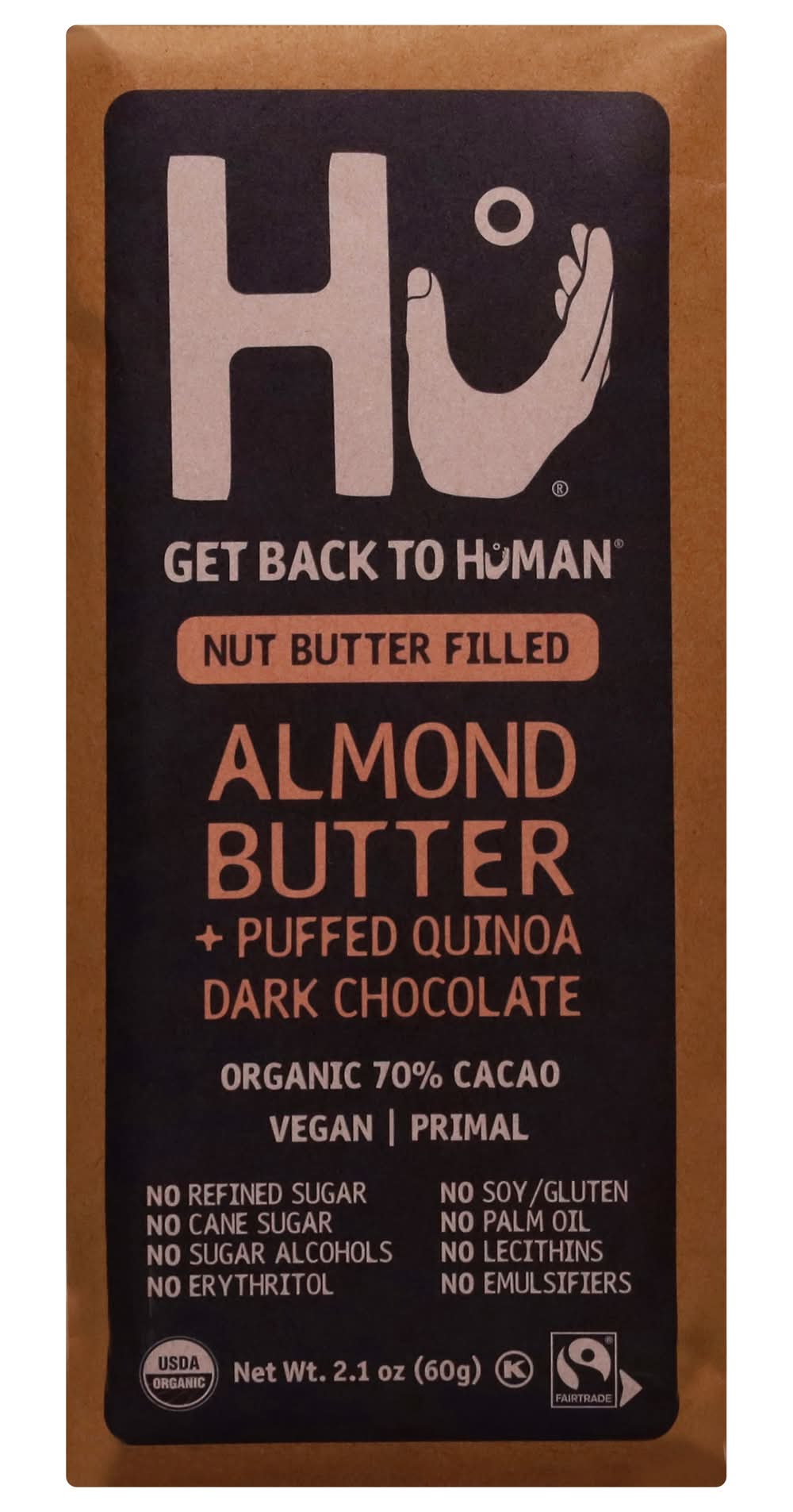 Hu Dark Chocolate Bar, Almond Butter-Puffed Quinoa (2.1 oz)
