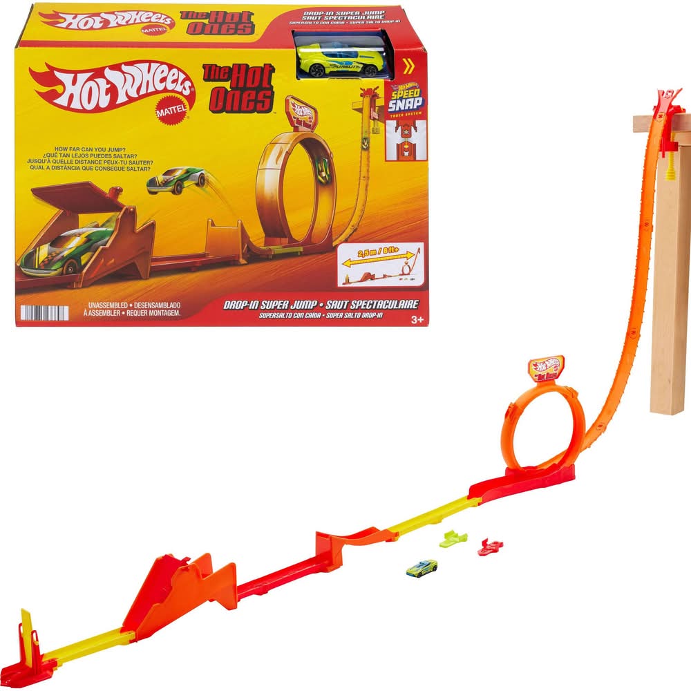 Hot Wheels Action Hot Ones Gravity Drop Toy Vehicle Track 3+ Years (20 ct)
