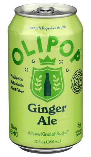 Olipop Ginger Ale Prebiotic Sparkling Tonic