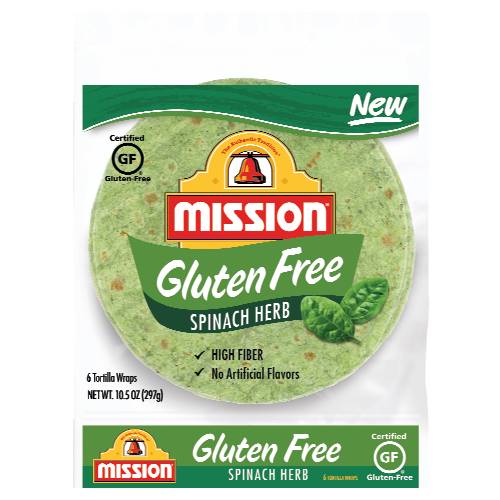Mission Gluten Free Spinach Herb Tortilla Wraps