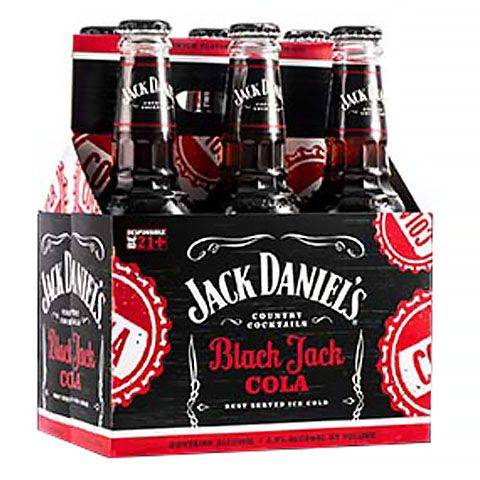 Jack Daniel's Black Jack Cola 6 Pack 10oz Bottles