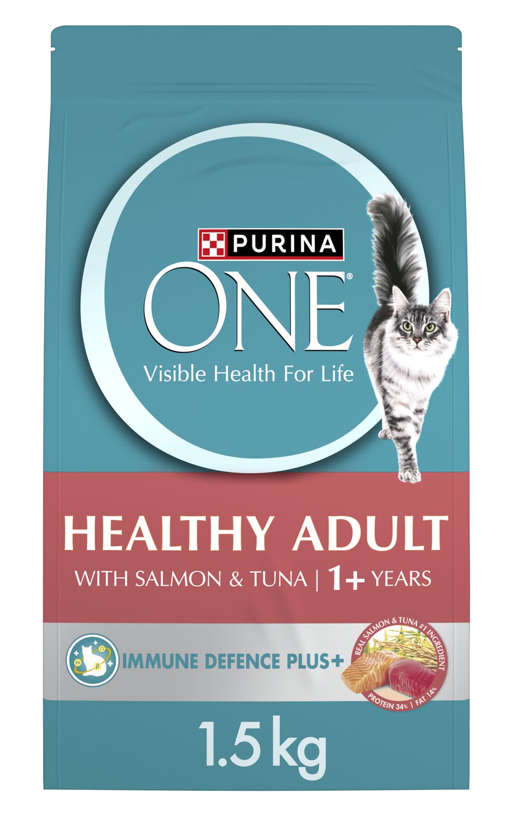 Purina One Adult Salmon & Tuna Dry Cat Food (1.5kg)