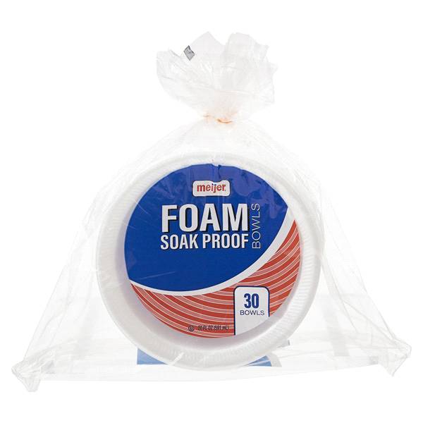 Meijer Soak Proof Foam Bowls