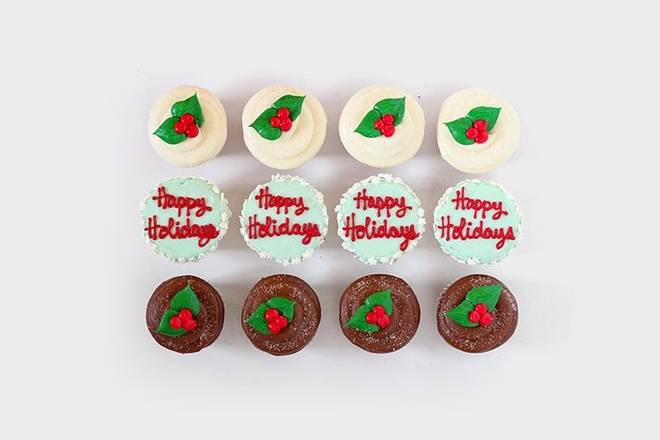 Holly Jolly Happy Holidays Cupcakes 12-box