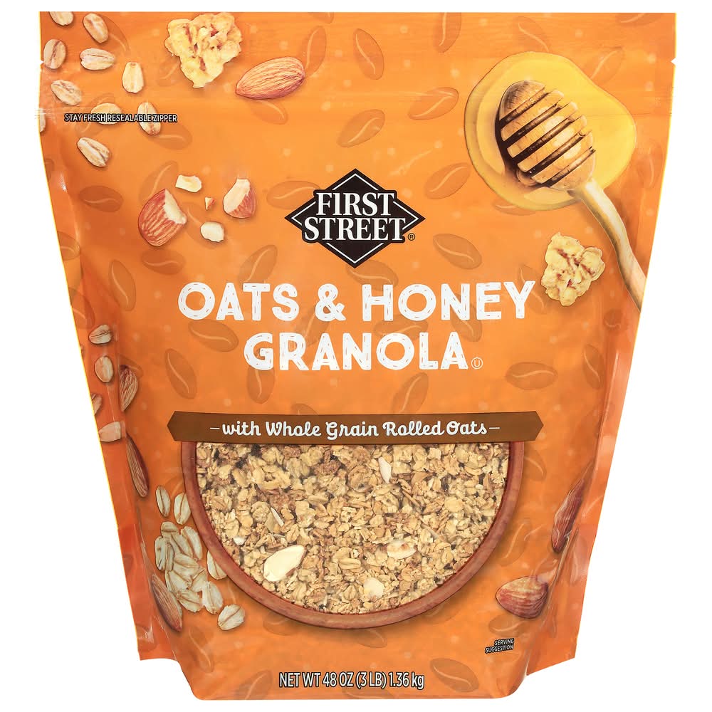 First Street Oats Granola With Almonds, Honey (48 oz)