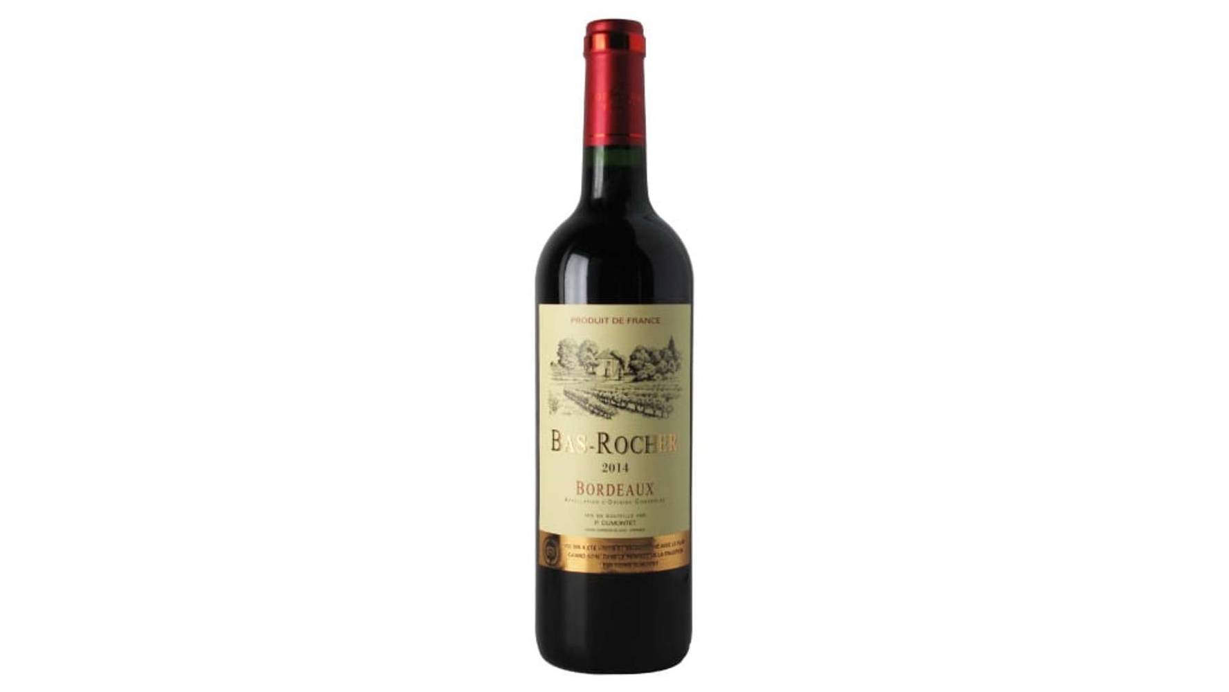Bas-Rocher - Vin rouge AOP Bordeaux domestique 2014 (750 ml)