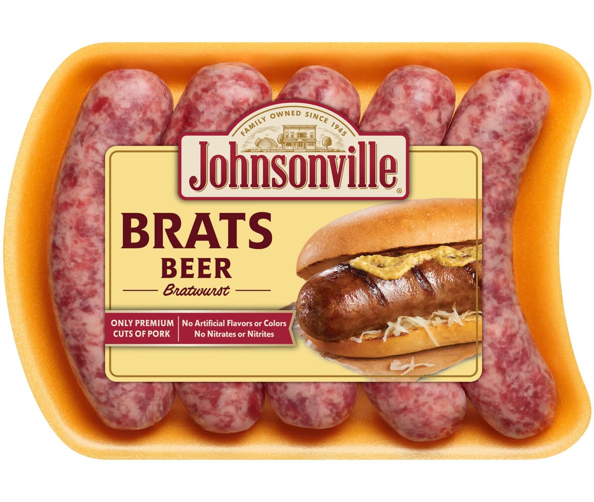 Johnsonville Brats Beer Bratwurst Sausages (19 oz, 5 ct)