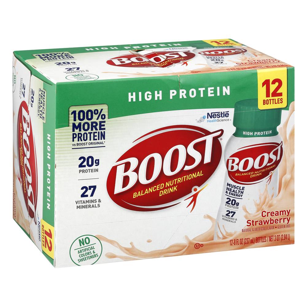 Boost Creamy Strawberry Nutritional Drink (12 x 8 fl oz)