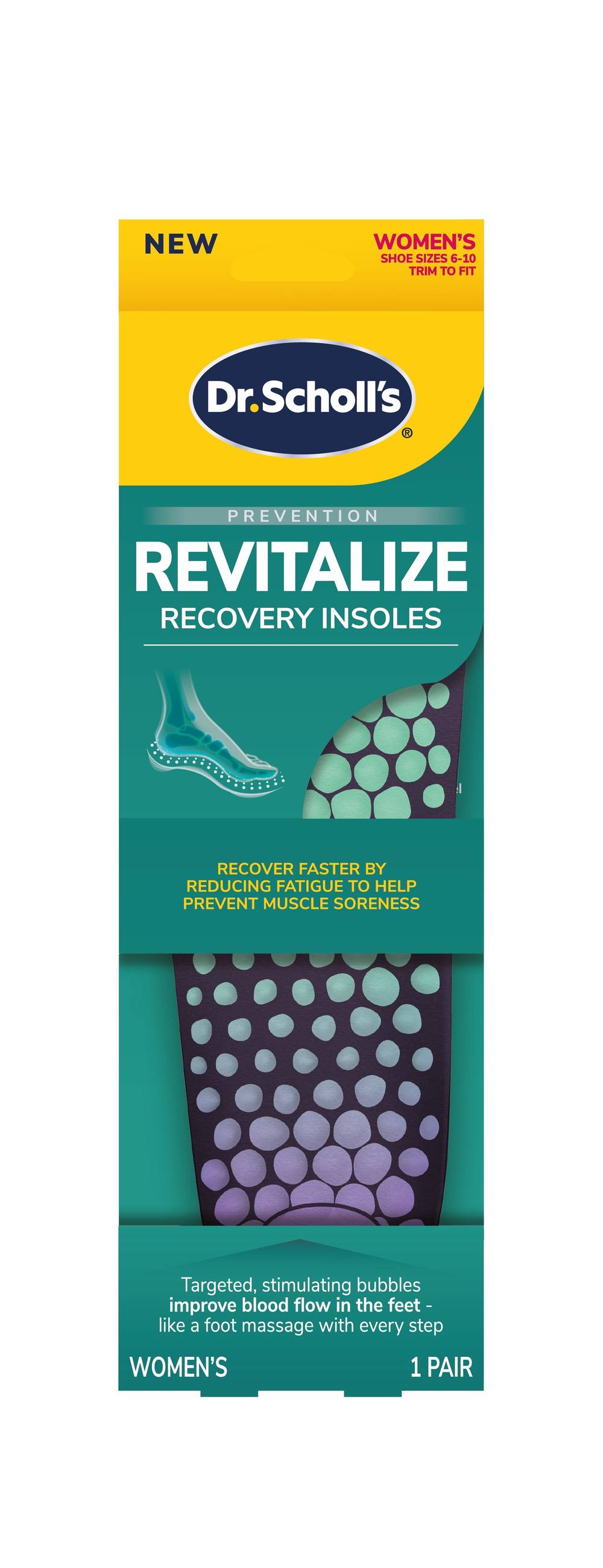 Dr. Scholl'S Revitalize Recovery Insoles, Women'S 6-10, 1 Pair