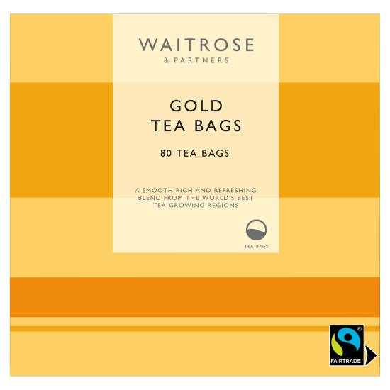 Waitrose Fairtrade Gold Tea Bags ( 80 ct, 250g)