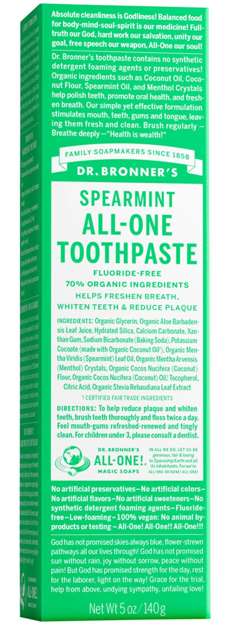 Fluoride Free Toothpaste - Spearmint (5 Ounces)