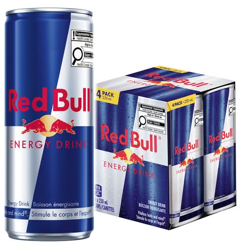Red bull boisson énergisante - energy drink (4 pièces, 250 ml)