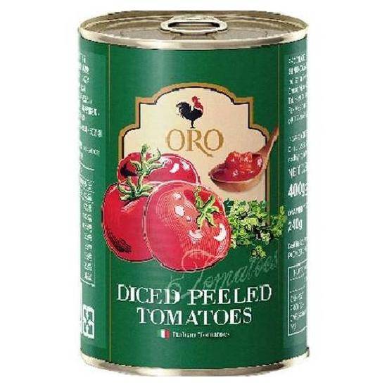 義大利ORO去皮切丁蕃茄內容400g固形240g