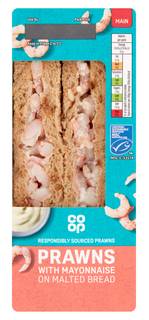 Co-op Prawns with Mayonnaise on Malted Bread