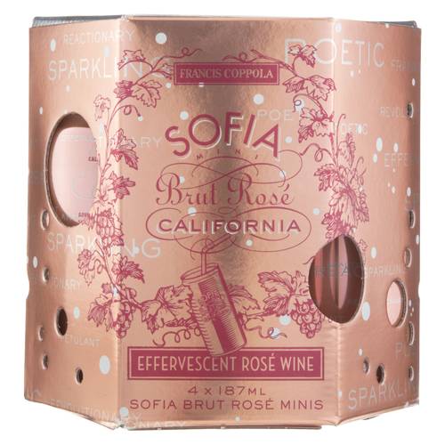 Francis Coppola Sofia Brut Rose (4 x 187 ml)