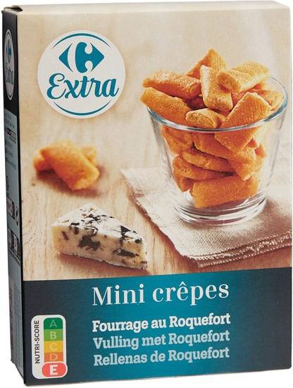 Biscuits apéritifs Crêpettes au Roquefort CARREFOUR - la boite de 65g