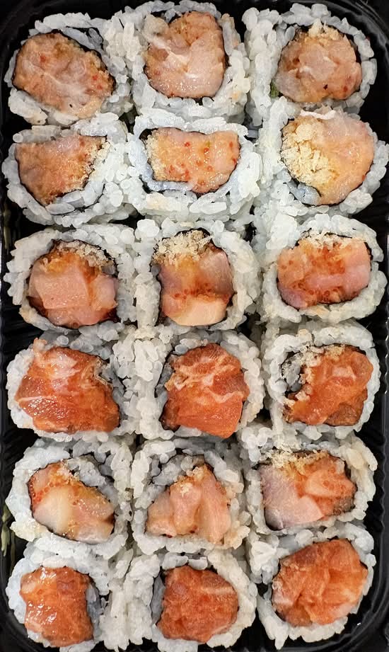 Spicy Crunchy White Tuna, Spicy Salmon Crunch, and Spicy Yellowtail Crunch Roll Combo