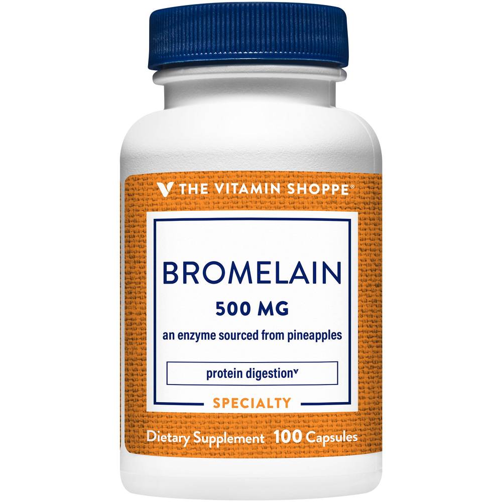 The Vitamin Shoppe Bromelain - Enzyme Sourced From Pineapples - 500 mg Capsules (100 ct)