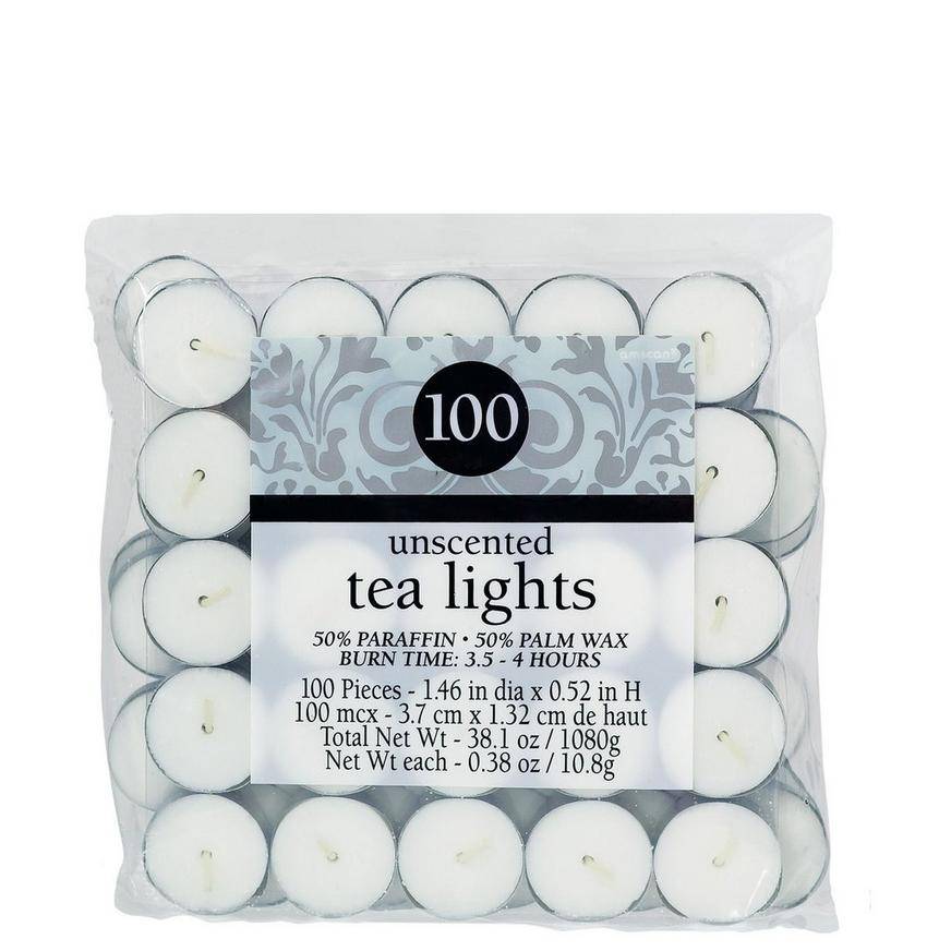 Party City Unscented Tealight Candles (3.7 cm x 1.32 cm /white )