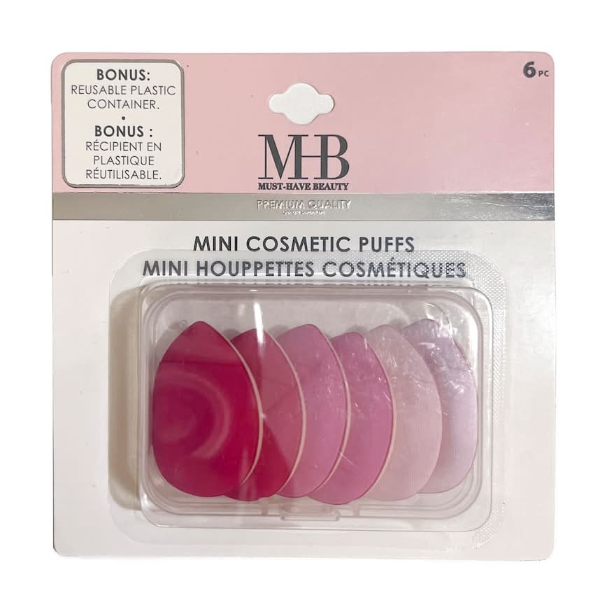 Must Have Beauty Mini Cosmetic Puffs, 6-pc Pack.