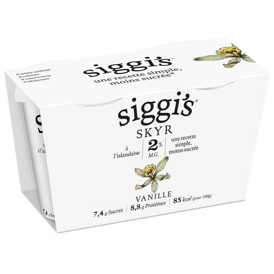 Yaourt Skyr vanille 2%mg Siggi's 2x140g