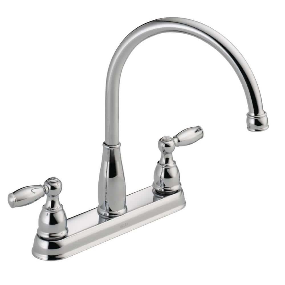 Delta Foundations 2-Handle Standard Kitchen Faucet In Chrome