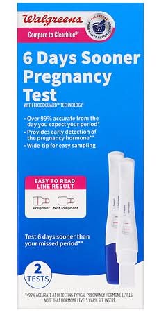 Walgreens 6 Days Sooner Pregnancy Test Kit (2 ct)