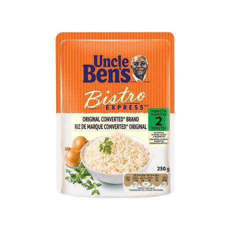 Uncle ben's riz de marque converted originale bistro express(md) de uncle  ben's, 250g pour 2 personnes. (parfait en 2 minutes.) - bistro original  converted rice (250 g), Delivery Near You