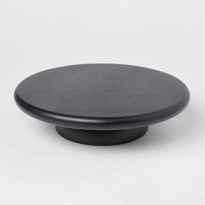 10.9" Acacia Modern Cake Stand Black - Threshold™