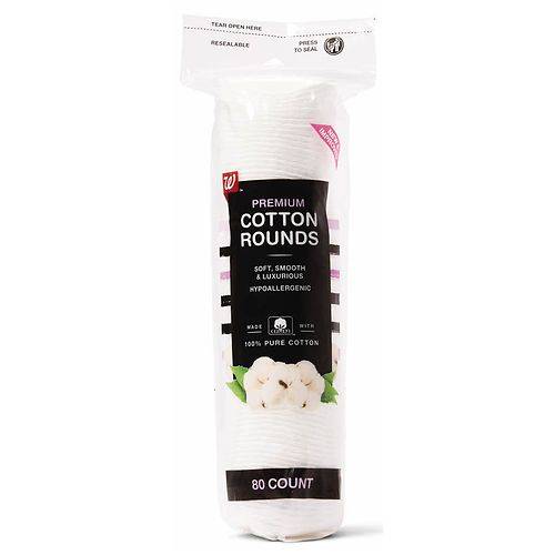 Walgreens Premium Cotton Rounds, Soft, Smooth & Luxurious - 80.0 ea x 48 pack