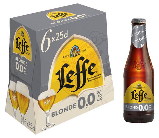 Leffe - Bière blonde sans alcool (6 pièces, 250 ml)