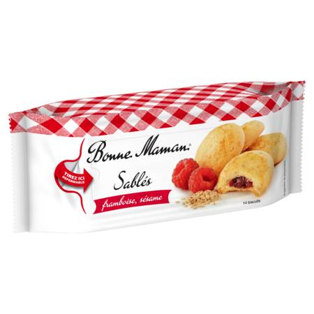 Biscuits sablés framboise sésame BONNE MAMAN - le paquet de 150 g